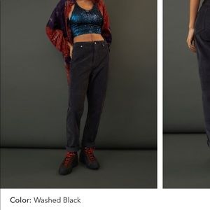 Black Mom Fit Corduroy Pants